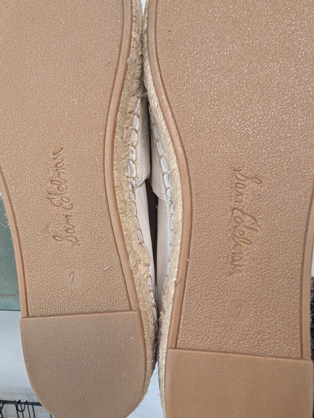 Sam Edelman Womens Espadrille Size 7 White Leather Slip on New - Picture 9 of 12